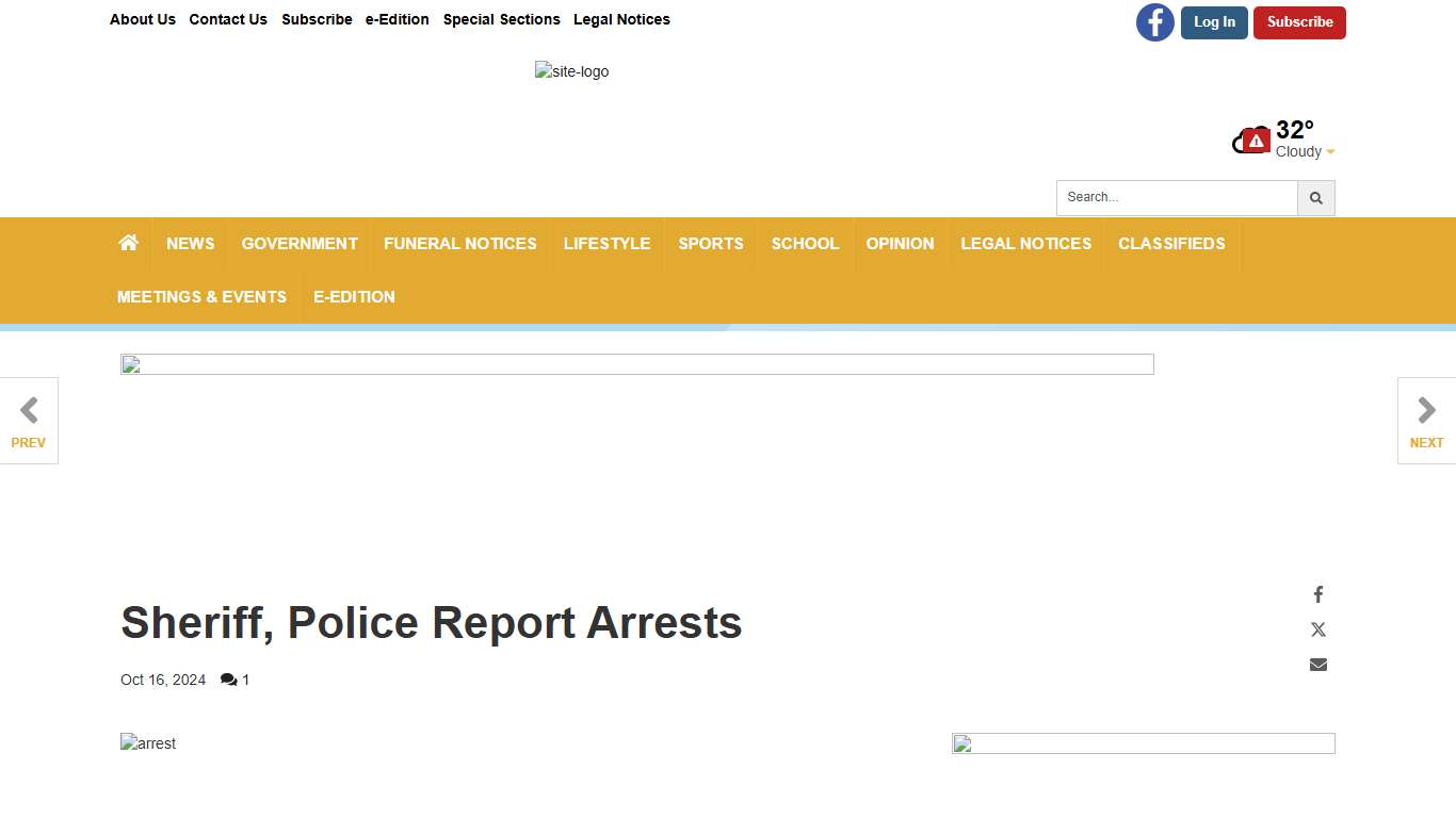 Sheriff, Police Report Arrests News upsonbeacon.com